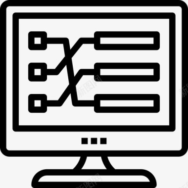 计算机区块链29线性图标图标
