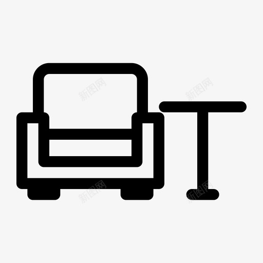 室内木制沙发沙发座椅图标svg_新图网 https://ixintu.com 坐椅 室内 座椅 木制 沙发