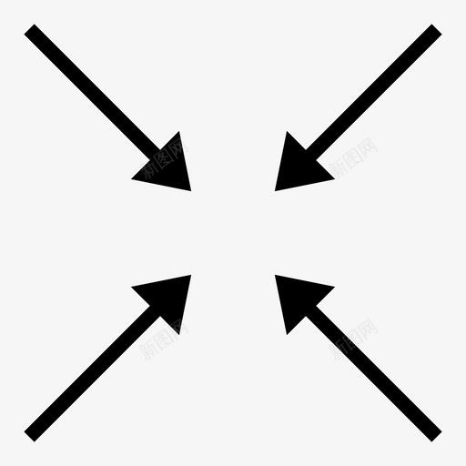 箭头收缩十字图标svg_新图网 https://ixintu.com 十字 收缩 方向 箭头 轮廓