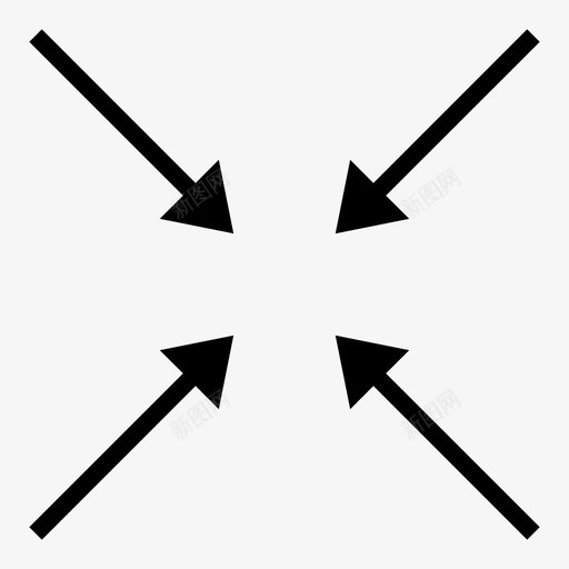 箭头收缩十字图标svg_新图网 https://ixintu.com 十字 收缩 方向 箭头 轮廓