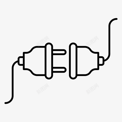 插头连接器电气元件图标svg_新图网 https://ixintu.com 元件 图标 插头 电塞 电气 电脑硬件 线图 连接器