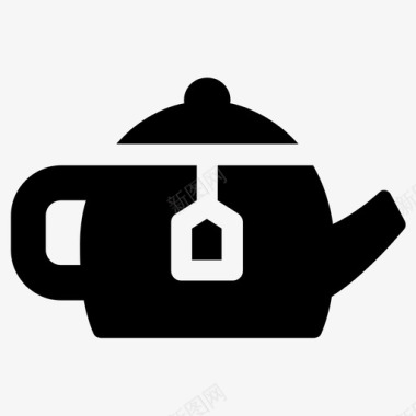 茶壶热饮料茶包图标图标