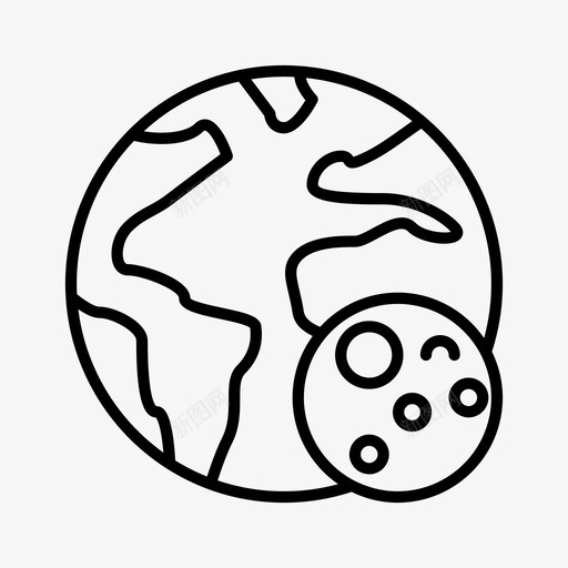 地球月球行星图标svg_新图网 https://ixintu.com 地球 月球 科学 行星