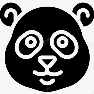 熊猫中国56号实心图标图标