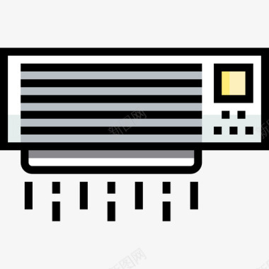 空调家具47线性颜色图标图标