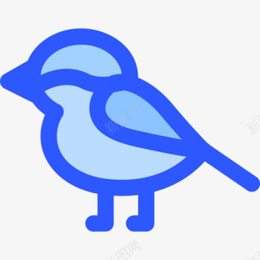 小鸟冬天100蓝色图标图标
