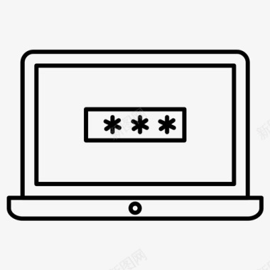 密码电脑笔记本电脑图标图标