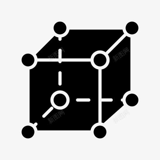 晶格分子科学图标svg_新图网 https://ixintu.com 分子 字形 晶格 科学