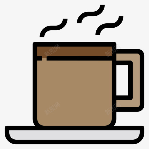 咖啡咖啡店109线性颜色图标svg_新图网 https://ixintu.com 咖啡 咖啡店 线性 颜色