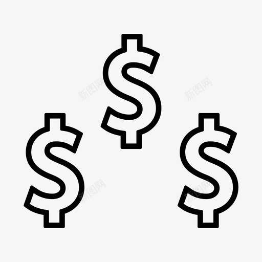 收入现金硬币图标svg_新图网 https://ixintu.com 图标 收入 标线 现金 界面 硬币 网页 美元 货币