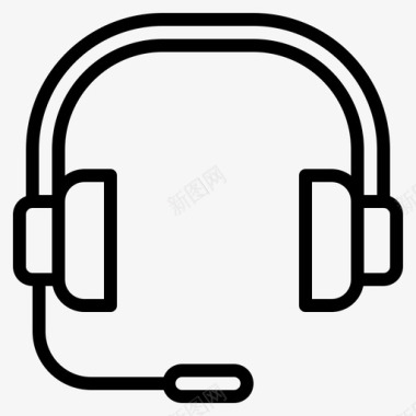 耳机音乐和声音9线性图标图标