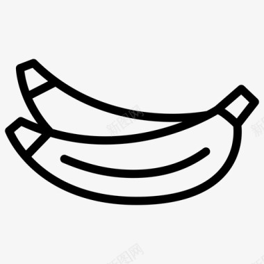 香蕉水果和蔬菜33线性图标图标