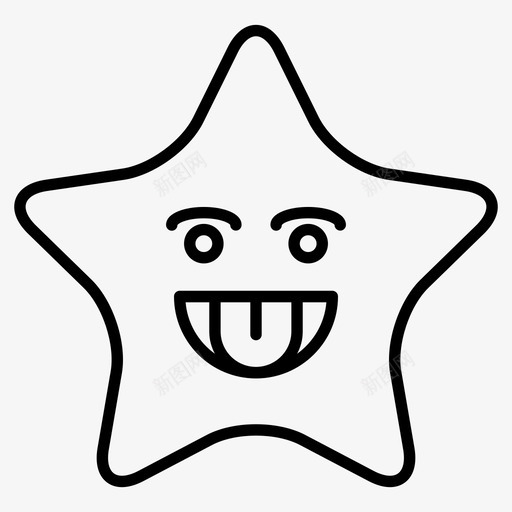 星星表情微笑图标svg_新图网 https://ixintu.com 微笑 星星 舌头 表情