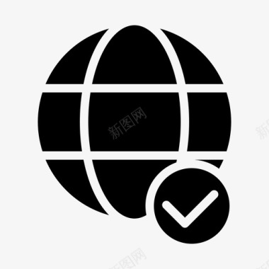 检查互联网全球勾选图标图标