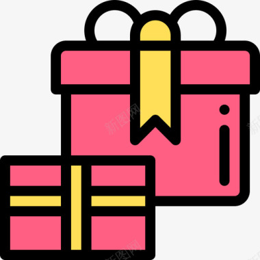 礼品盒商场26线性颜色图标图标