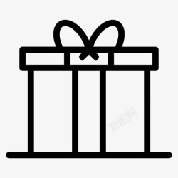 粗线条盒子礼物生日盒子图标高清图片