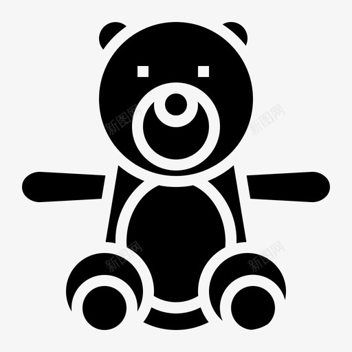 泰迪熊动物儿童图标svg_新图网 https://ixintu.com 儿童 动物 家庭坚实 泰迪熊 绒毛