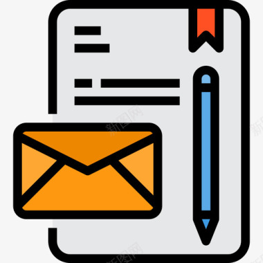 电子邮件商业概念6线条颜色图标图标