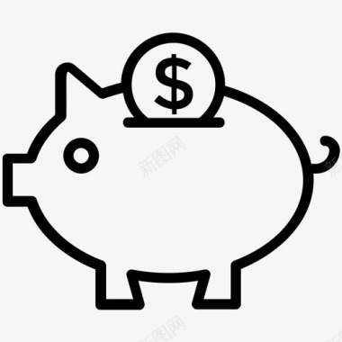 储蓄储蓄银行猪钱图标图标