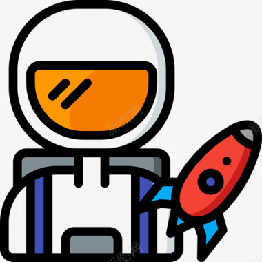 宇航员职业23线性颜色图标图标