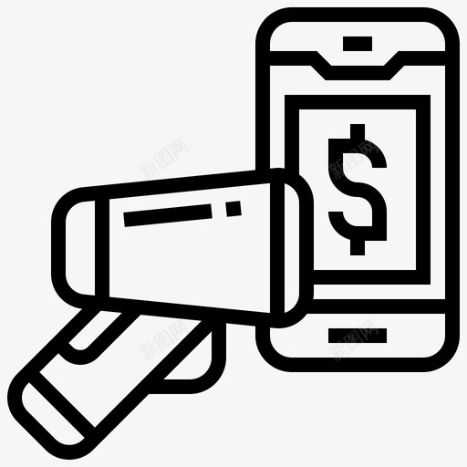 数码手机支付图标svg_新图网 https://ixintu.com 手机 扫描 支付 数码 无现金 智能 钱包