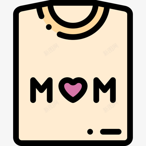 T恤母亲节20线性颜色图标svg_新图网 https://ixintu.com 母亲节 线性 颜色