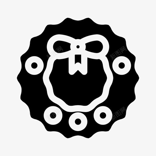 花环圣诞节装饰图标svg_新图网 https://ixintu.com 假日 圣诞快乐 圣诞节 花环 装饰 铭文