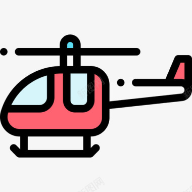 直升机航空33线性颜色图标图标