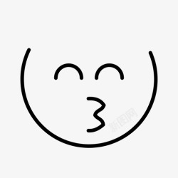 吹口哨表情快乐的吻脸吹表情图标高清图片