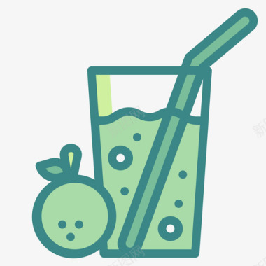 果汁健康20双色调图标图标