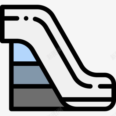 自动扶梯公共服务线性颜色图标图标