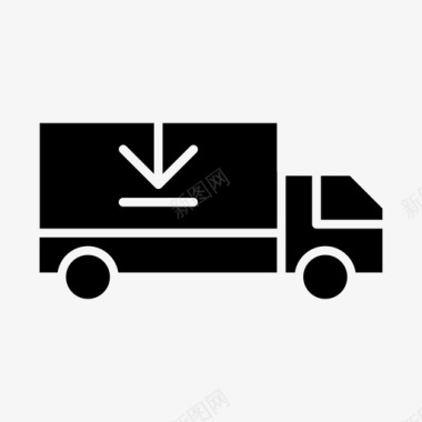 卡车到达货物运输图标图标