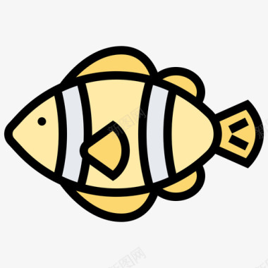 鱼夏季122线形颜色图标图标