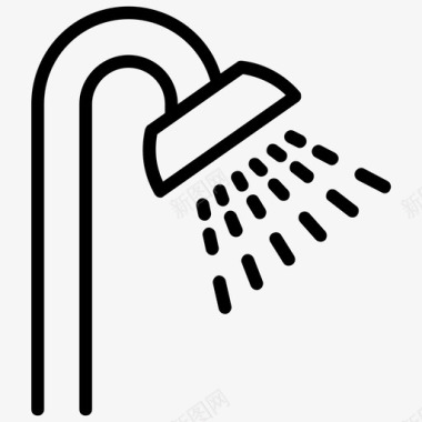淋浴浴缸卫生设备图标图标