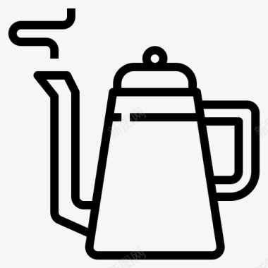 水壶咖啡店105直线型图标图标