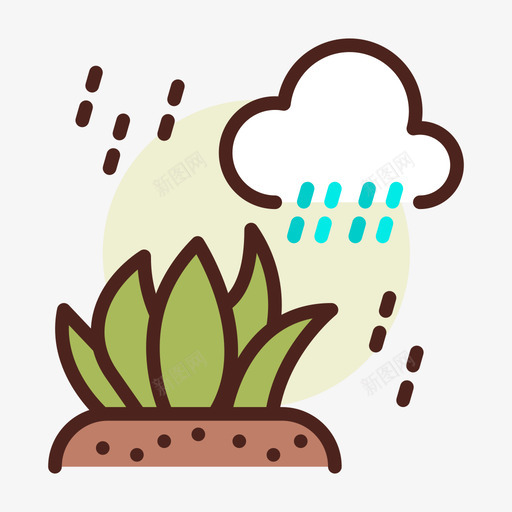 雨绿色1线性颜色图标svg_新图网 https://ixintu.com 线性 绿色 颜色