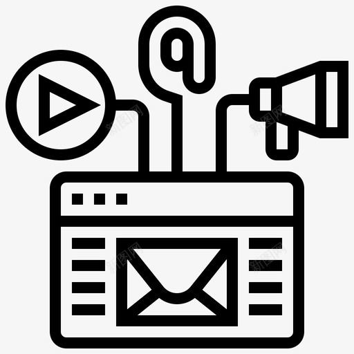 电子邮件广告营销图标svg_新图网 https://ixintu.com 促销 在线 广告 热线 电子邮件 营销 项目管理