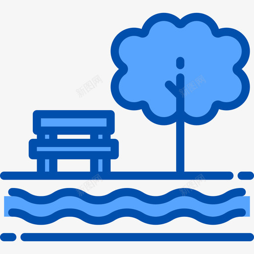 公园自然90蓝色图标svg_新图网 https://ixintu.com 公园 自然90 蓝色