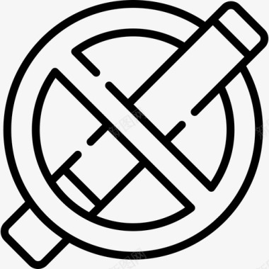 禁止吸烟城市公园11号直线型图标图标