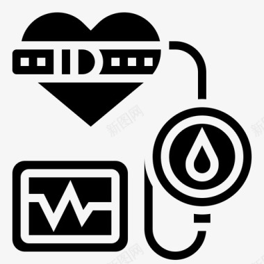 血压心跳心电图图标图标