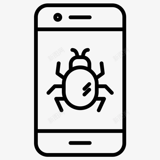 错误智能手机上的错误手机图标svg_新图网 https://ixintu.com 安全 手机 智能 机上 粗体 线集 能手 错误