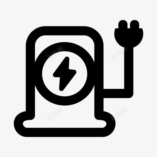 充电站汽车充电器图标svg_新图网 https://ixintu.com 充电 充电器 插头 汽车 环境 电气 电站