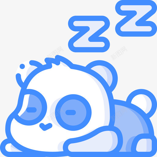 熊猫睡眠时间4蓝色图标svg_新图网 https://ixintu.com 时间 熊猫 睡眠 蓝色