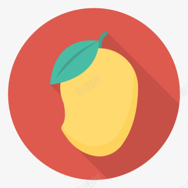 芒果食品和饮料30圆形图标图标