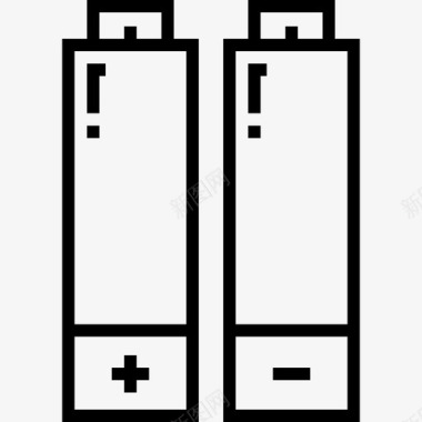 电池音频和视频18线性图标图标