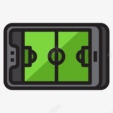 足球智能手机技术线性颜色图标图标