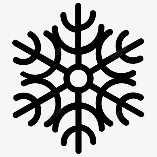雪花抽象雪花圣诞雪花图标svg_新图网 https://ixintu.com 几何 图标 圣诞 抽象 设计 雪花