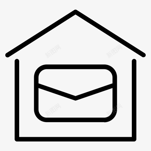 邮局大楼信封图标svg_新图网 https://ixintu.com 25个建筑线图标 信件 信封 大楼 邮件 邮局