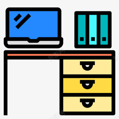 桌面办公室195线性颜色图标图标