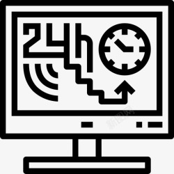 46小时24小时新闻46条直线图标高清图片